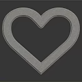 Minimalist Gray Textured Heart Shaped Decorative Frame On Dark Background