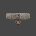 Ancient Egyptian Wooden Boat With Horus Eye Sail In Desert Mountain Scene