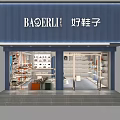 Modern Shoes And Bags Store Interior With Shelves Display Stands And Products