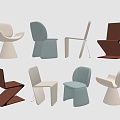 Modern Single Chair Combination Dining Chair Desk Chair Dressing Chair Children's Chair 3d model