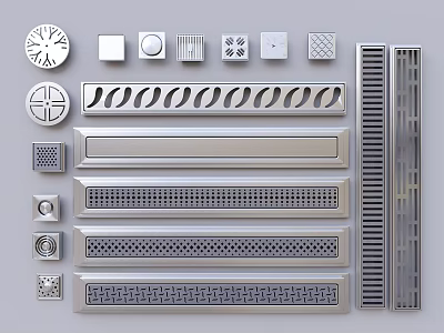 Metal Ornamental Panels And Grilles With Various Patterns Shapes And Designs 3d model