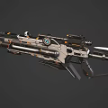 Detailed Sci-Fi Weapon Design With Mechanical Structure And Orange Accents 3d model