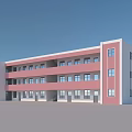 Multiple School Building Models With Different Architectural Styles And Various Colors 3d model