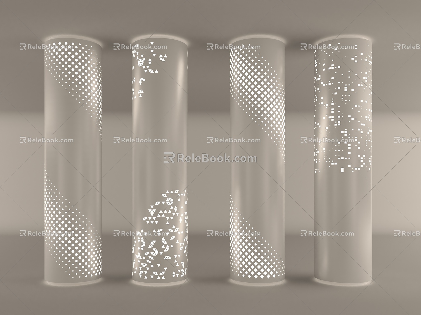 Decorative Column Hollow-out Lamp Column Tooling Shaped Column 3d model