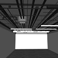 Industrial Style Ceiling Design With Exposed Pipes Metal Frames And Lighting Fixtures