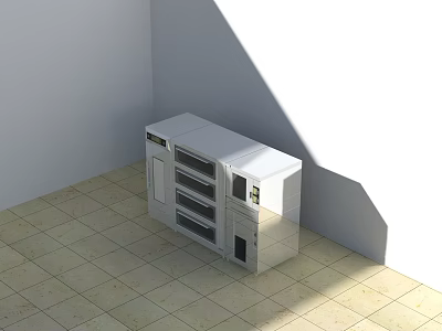 White Built in Kitchen Appliances Combination With Oven And Storage Cabinet 3d model