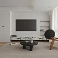 Modern Living Dining Room Interior With Sofa Coffee Table Dining Chairs And Area Rug
