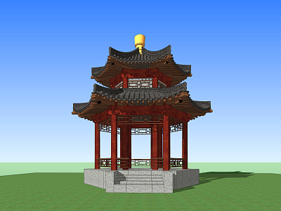 Chinese Style Pavilion Ancient Building Pavilion model