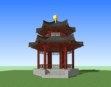 Chinese Style Pavilion Ancient Building Pavilion 3d model