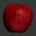 Healthy Fresh Ripe Red Apple With Shiny Juicy Surface On Gray Background