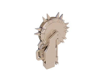 Industrial Equipment Mechanical Component With Spiked Gear And Metal Structure 3d model