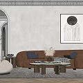 Modern sofa coffee table combination 3d model