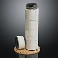 Sleek Modern Stainless Steel Tumbler with White Body Black Lid and Cylindrical Design