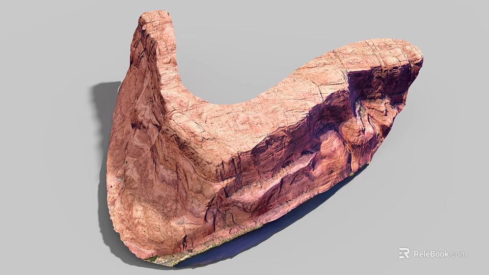 Detailed Micro Terrain Model With Natural Rocky Texture And Red Brown Surface 3d model 