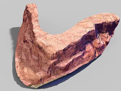 Detailed Micro Terrain Model With Natural Rocky Texture And Red Brown Surface 3d model