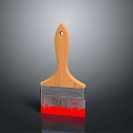 Sturdy Wooden Handle Paintbrush With Red Bristles And Metal Ferrule For Home Supplies