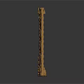 Ancient Decorative Weapon Components With Golden Gray Feather Layered Design