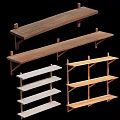 Modern Wooden And White Storage Shelves Wall Mounted Floor Standing Various Styles