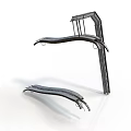 Heavy Duty Industrial Equipment Featuring Curved Metal Tracks And Bracket Frames