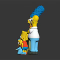Classic Simpsons Family Characters With Yellow Skin And Blue Haired Marge Homer Bart Lisa Maggie