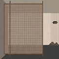 Golden Metal Screen With Grid Design In Modern Minimalist Interior Space