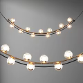 Elegant Modern Chandelier With Clear Round Glass Balls And Golden Frame
