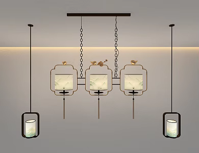 New Chinese Chandelier Art Chandelier Decorative Chandelier 3d model