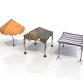 Outdoor Canopies Featuring Orange Umbrella Green Tent And Striped Canopy Designs