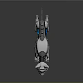 Silver Mechanical Cat With Blue Eyes Metallic Structure And Futuristic Joint Lights