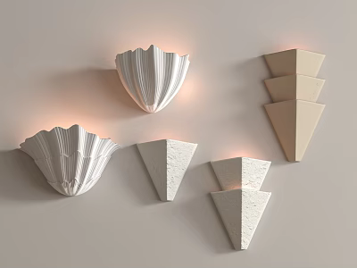 Quiet ancient plaster lamp gypsum wall lamp-Quiet wind wall lamp ancient wall 3d model