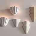 Quiet ancient plaster lamp gypsum wall lamp-Quiet wind wall lamp ancient wall 3d model