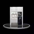 Modern Balcony Cabinet with Integrated Washer and Dryer Functional Storage Design for Home