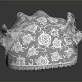 Elegant White Lace Headband With Intricate Floral Patterns And Decorative Edges
