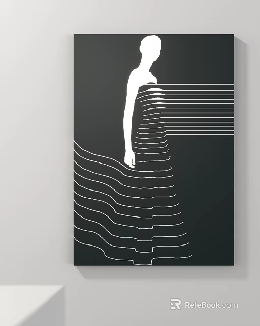 Modern decorative painting hanging picture 3d model