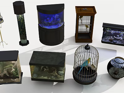 Modern Bird Cage Pet Supplies 3d model Modern Bird Cage Pet Supplies 3d model