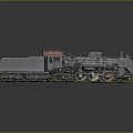 Vintage Steam Train Model With Black Body Red Roof On Green Grass Base