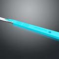 Blue Surgical Scalpel With Sharp Blade And Ergonomic Handle Design 3d model
