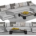 Modern corner sofa multiplayer sofa 3d model