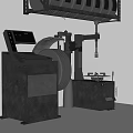 Industrial Tire Balancing Equipment With Digital Control Panel And Roller Mechanism 3d model