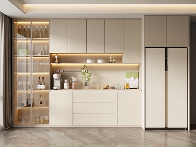 Modern Wine Cabinet Cream Home Wine Cabinet model