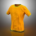 Bright Orange Short Sleeve T Shirt With Green Trim And Mesh Fabric