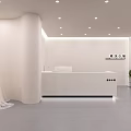 Modern Minimalist Bridal Shop Interior With Wedding Dress Display And Reception Desk