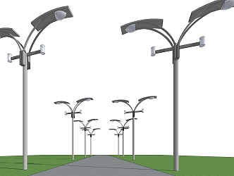 Street lamp high pole street lamp municipal street lamp outdoor street lamp high and low street lamp 3d model