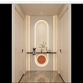 Cream Simple Style Arc Light Strip No Main Light Corridor End View Entrance 3d model