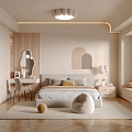 Cream wind bedroom 3d model