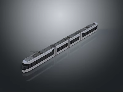 Modern Train Sleek Exterior Design With Multiple Carriages And Large Windows On Neutral Gray Background 3d model