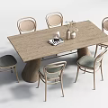 Nordic Dining Table and Chair Combination 3d model