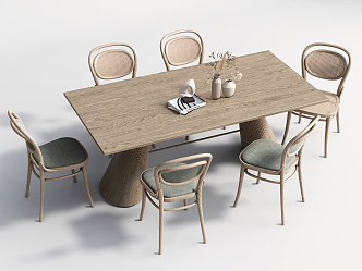 Nordic Dining Table and Chair Combination 3d model