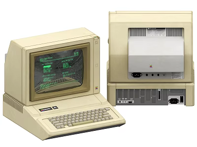 Old School Vintage Computer System With Monitor Keyboard And Classic Design 3d model