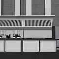 Modern Stainless Steel Kitchen Appliances Stove Range Hood and Refrigerator In Contemporary Kitchen Setup